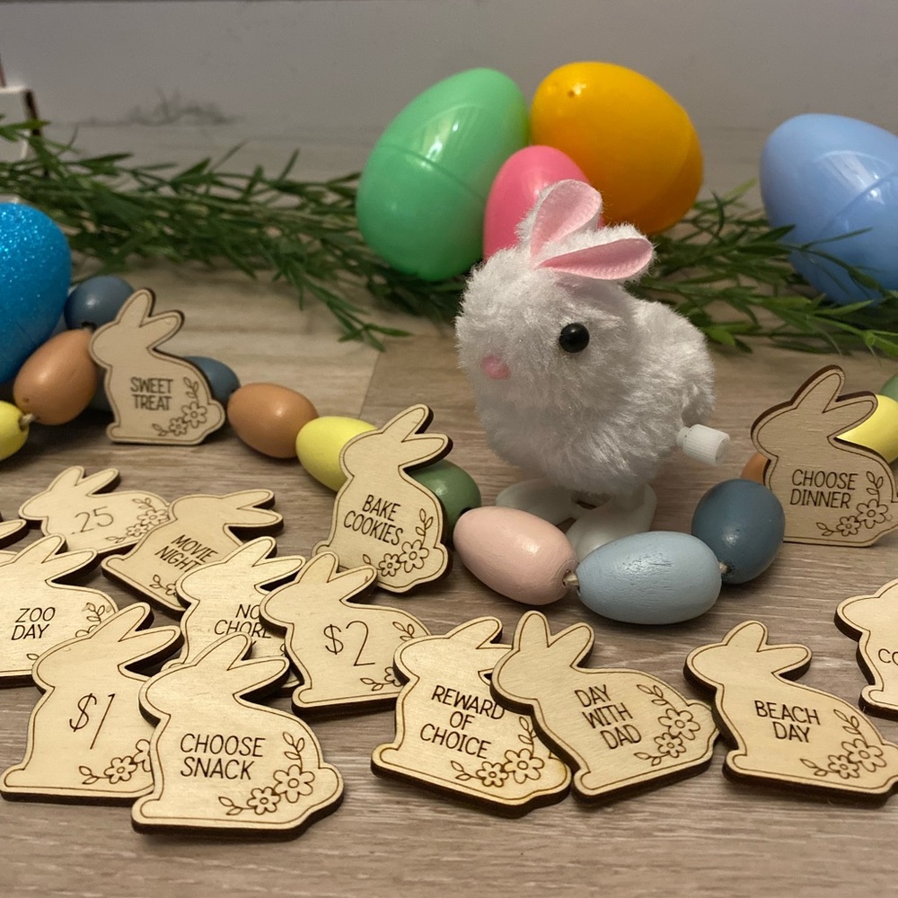Wood Easter Egg Tokens - Set of 32